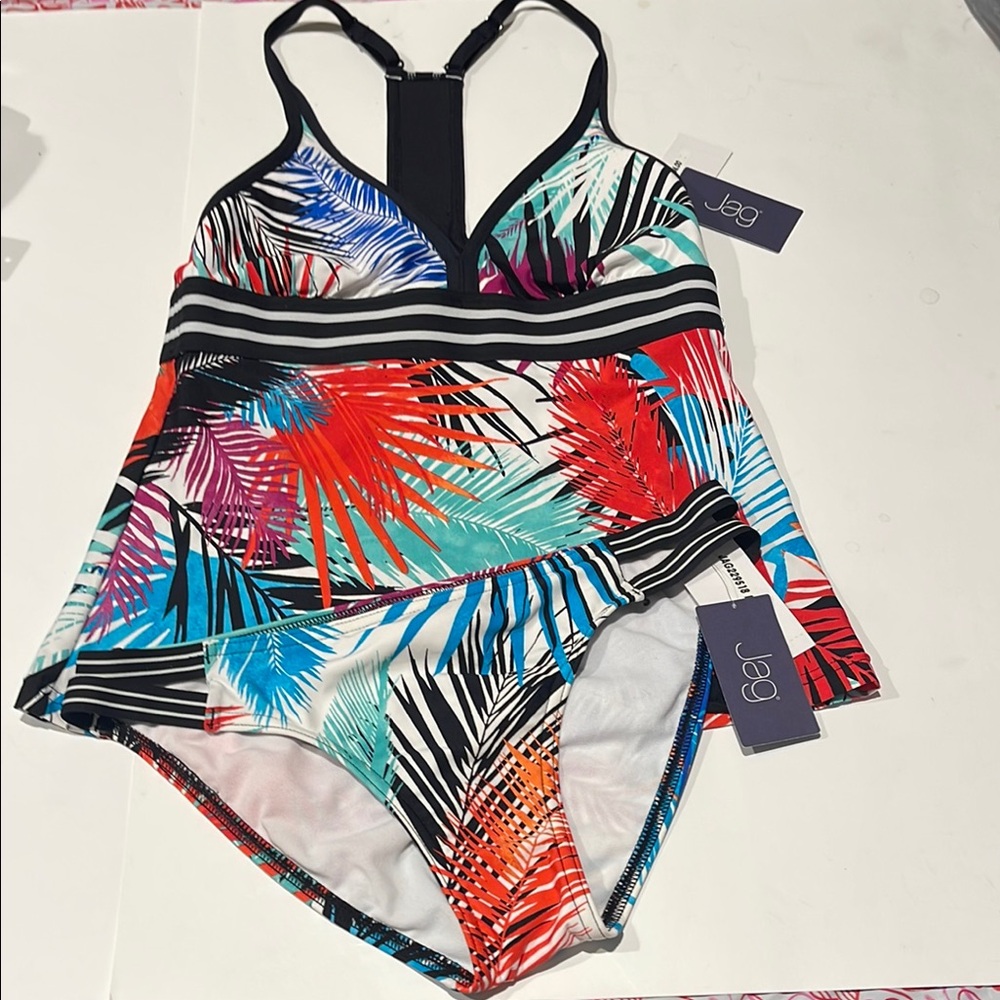 JAG Tropical Print Swimsuit NwT tankini small xs set $142